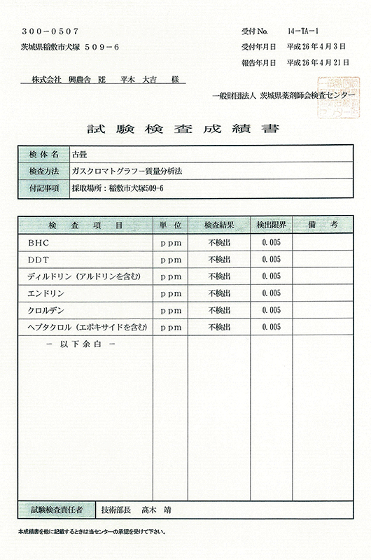 試験検査成績書H26.4.21
